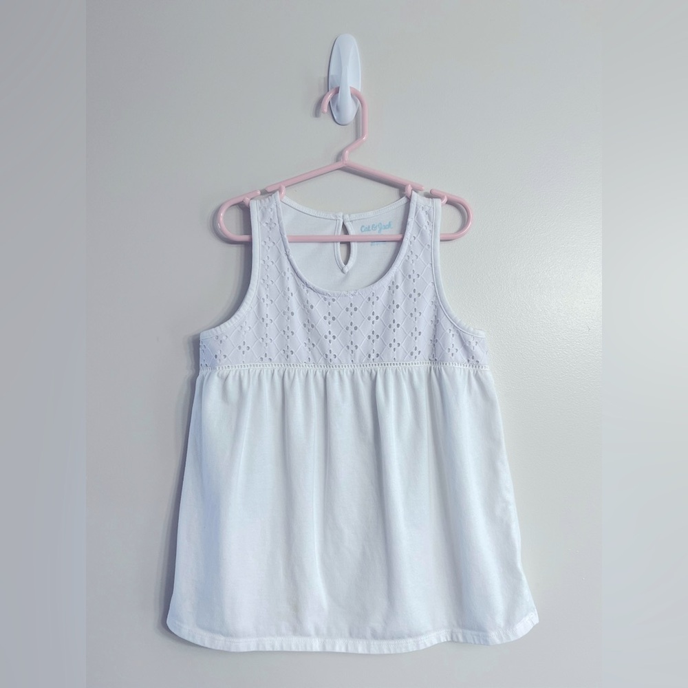 Girls White Eyelet Tank Top | Cat & Jack